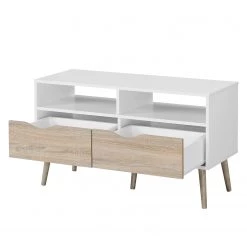 Mørteens Meuble TV Sunndal III - Partiellement en caoutchouc massif 11 Mørteens Meuble TV Sunndal III - Partiellement en caoutchouc massif -Meubles de salon Soldes tv lowboard sunndal iii gummibaum teilmassiv weiss eiche dekor 4753872