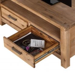 Ars Natura Meuble TV Toumanar I - Partiellement en acacia massif - Acacia sable -Meubles de salon Soldes tv lowboard toumanar i akazie teilmassiv akazie sand 3627389