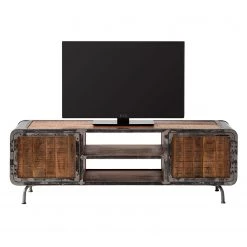 Ars manufacti Meuble TV Wharton I - Partiellement en acacia massif / Acier -Meubles de salon Soldes tv lowboard wharton i mango teilmassiv stahl 5212408