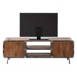Ars manufacti Meuble TV Wharton I - Partiellement en acacia massif / Acier -Meubles de salon Soldes tv lowboard wharton i mango teilmassiv stahl 5212416
