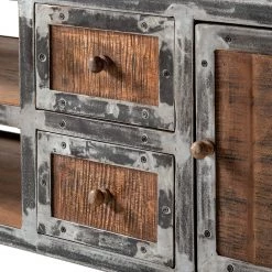 Ars manufacti Meuble TV Wharton II - Partiellement en acacia massif / Acier -Meubles de salon Soldes tv lowboard wharton ii mango teilmassiv stahl 5212504