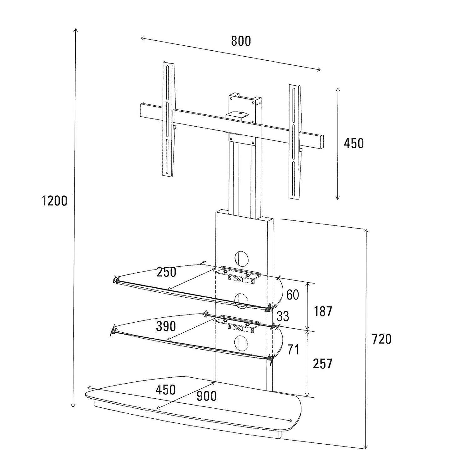 Jahnke Support TV CU-MR 50 (avec éclairage) - Aluminium / Verre 6 Jahnke Support TV CU-MR 50 (avec éclairage) - Aluminium / Verre – Image 5