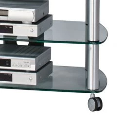 Maja Möbel Meuble TV Glenview I - Aluminium / Verre clair -Meubles de salon Soldes tv rack glenview i aluminium klarglas 337815