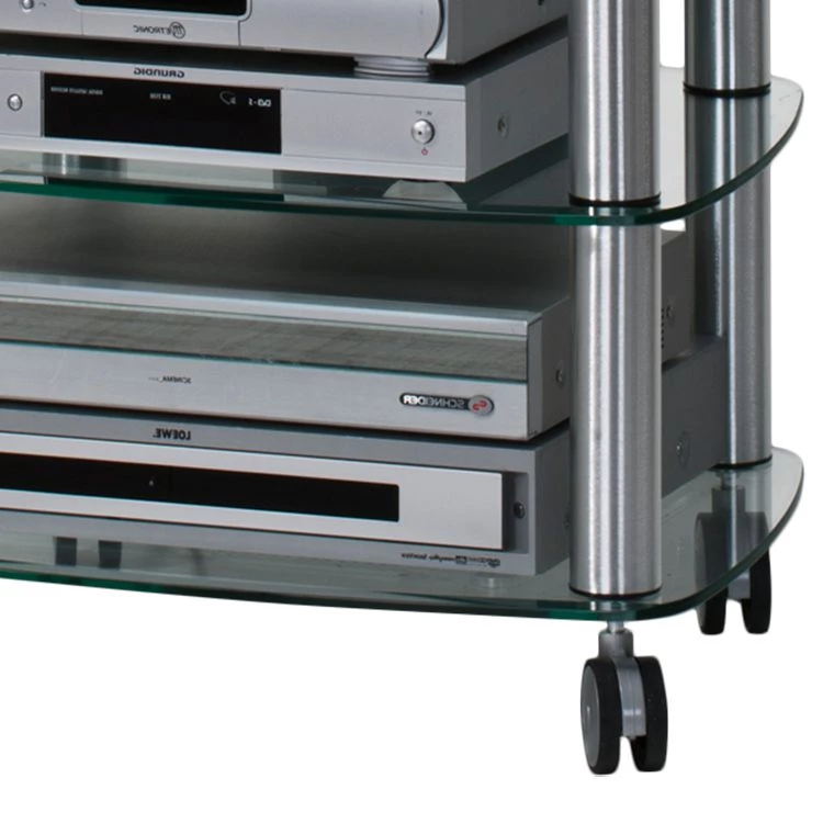 Maja Möbel Support TV Glenview II - Aluminium / Verre transparent 5 Maja Möbel Support TV Glenview II - Aluminium / Verre transparent – Image 3