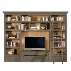 Maison Belfort Ensemble TV Azjana I - Granite / Pin couleur miel - Avec échelle -Meubles de salon Soldes tv wand azjana i pinie teilmassiv granit pinie honig mit leiter 3391533