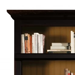 Maison Belfort Ensemble TV Azjana I - Noir / Pin couleur miel - Avec échelle -Meubles de salon Soldes tv wand azjana i pinie teilmassiv schwarz pinie honig mit leiter 3391429