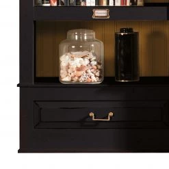 Maison Belfort Ensemble TV Azjana I - Noir / Pin couleur miel - Avec échelle -Meubles de salon Soldes tv wand azjana i pinie teilmassiv schwarz pinie honig mit leiter 3391433