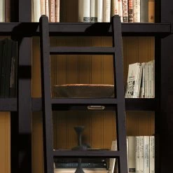 Maison Belfort Ensemble TV Azjana I - Noir / Pin couleur miel - Avec échelle -Meubles de salon Soldes tv wand azjana i pinie teilmassiv schwarz pinie honig mit leiter 3391437