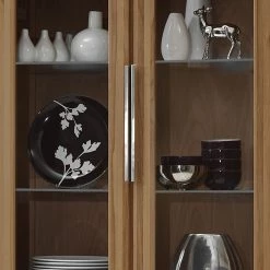 Ars Natura Vitrine Pia II - Chêne sauvage massif huilé -Meubles de salon Soldes vitrine pia ii wildeiche massiv geoelt 3719609