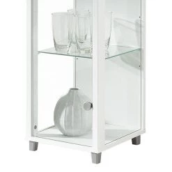 Fredriks Vitrine Exhibit I - Verre transparent / Blanc -Meubles de salon Soldes vitrine winnipeg i klarglas weiss 253849