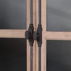 Ars manufacti Vitrine Ceriana - Acacia massif / Métal - Acacia / Noir -Meubles de salon Soldes vitrinenschrank ceriana akazie massiv metall akazie schwarz 4419196