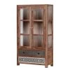 Red Living Armoire vitrine Farasi - Sheesham massif -Meubles de salon Soldes vitrinenschrank farasi 2 tuerig sheesham massiv 1961914