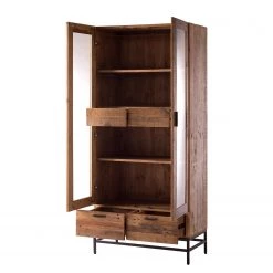 Ars manufacti Armoire vitrine Grasby - Pin recyclé / Métal - Pin foncé / Noir -Meubles de salon Soldes vitrinenschrank grasby altholz pinie metall pinie dunkel schwarz 4884832