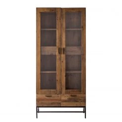 Ars manufacti Armoire vitrine Grasby - Pin recyclé / Métal - Pin foncé / Noir -Meubles de salon Soldes vitrinenschrank grasby altholz pinie metall pinie dunkel schwarz 4884848