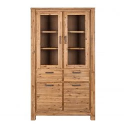 Ars Natura Armoire vitrine Toumanar - Partiellement en acacia massif - Acacia sable -Meubles de salon Soldes vitrinenschrank toumanar akazie teilmassiv akazie sand 3627461