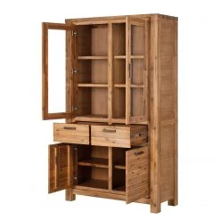 Ars Natura Armoire vitrine Toumanar - Partiellement en acacia massif - Acacia sable -Meubles de salon Soldes vitrinenschrank toumanar akazie teilmassiv akazie sand 3627493