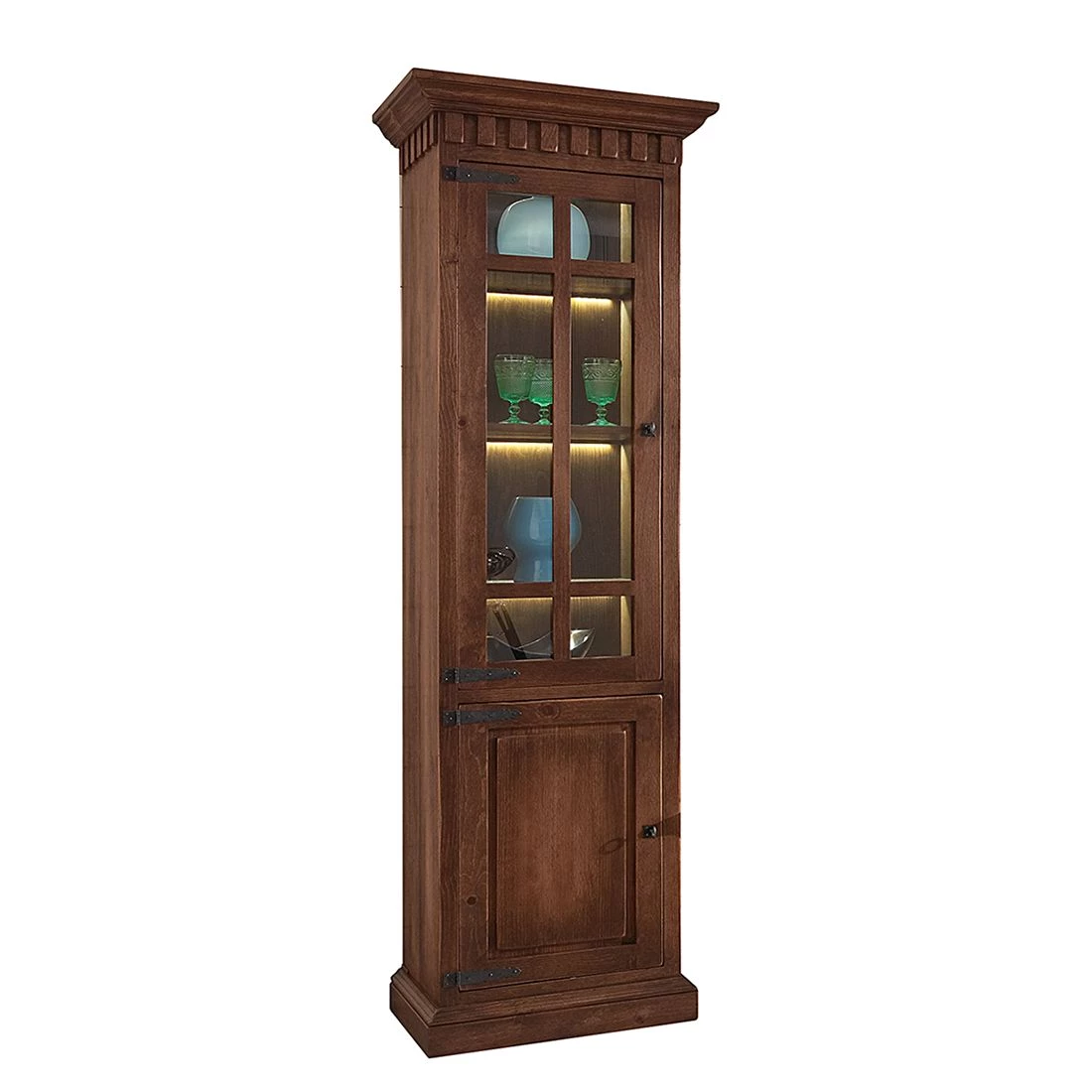 Ridgevalley Armoire vitrine Vicuna II - Pin massif - Marron - Sans éclairage 3 Ridgevalley Armoire vitrine Vicuna II - Pin massif - Marron - Sans éclairage