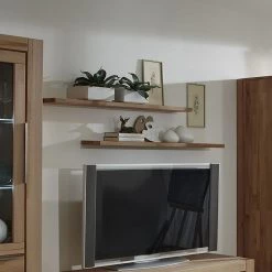 Ars Natura Etagère murale Pia - Chêne sauvage massif huilé -Meubles de salon Soldes wandregal pia wildeiche massiv geoelt 302710