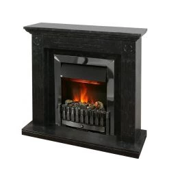 Montreux Cheminée électrique Washington - Noir / Gris marbré