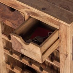 Wolf-Möbel Étagère à vin Yoga I - Sheesham massif -Meubles de salon Soldes weinregal yoga i sheesham massiv natur 3373581