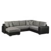 Roomscape Canapé panoramique Berrings - Convertible - Imitation cuir / Tissu structuré - Noir / Gris - Méridienne courte à gauche (vue de face) 1 Roomscape Canapé panoramique Berrings - Convertible - Imitation cuir / Tissu structuré - Noir / Gris - Méridienne courte à gauche (vue de face) -Meubles de salon Soldes wohnlandschaft berrings mit schlaffunktion kunstleder strukturstoff schwarz grau longchair davorstehend links 3633461