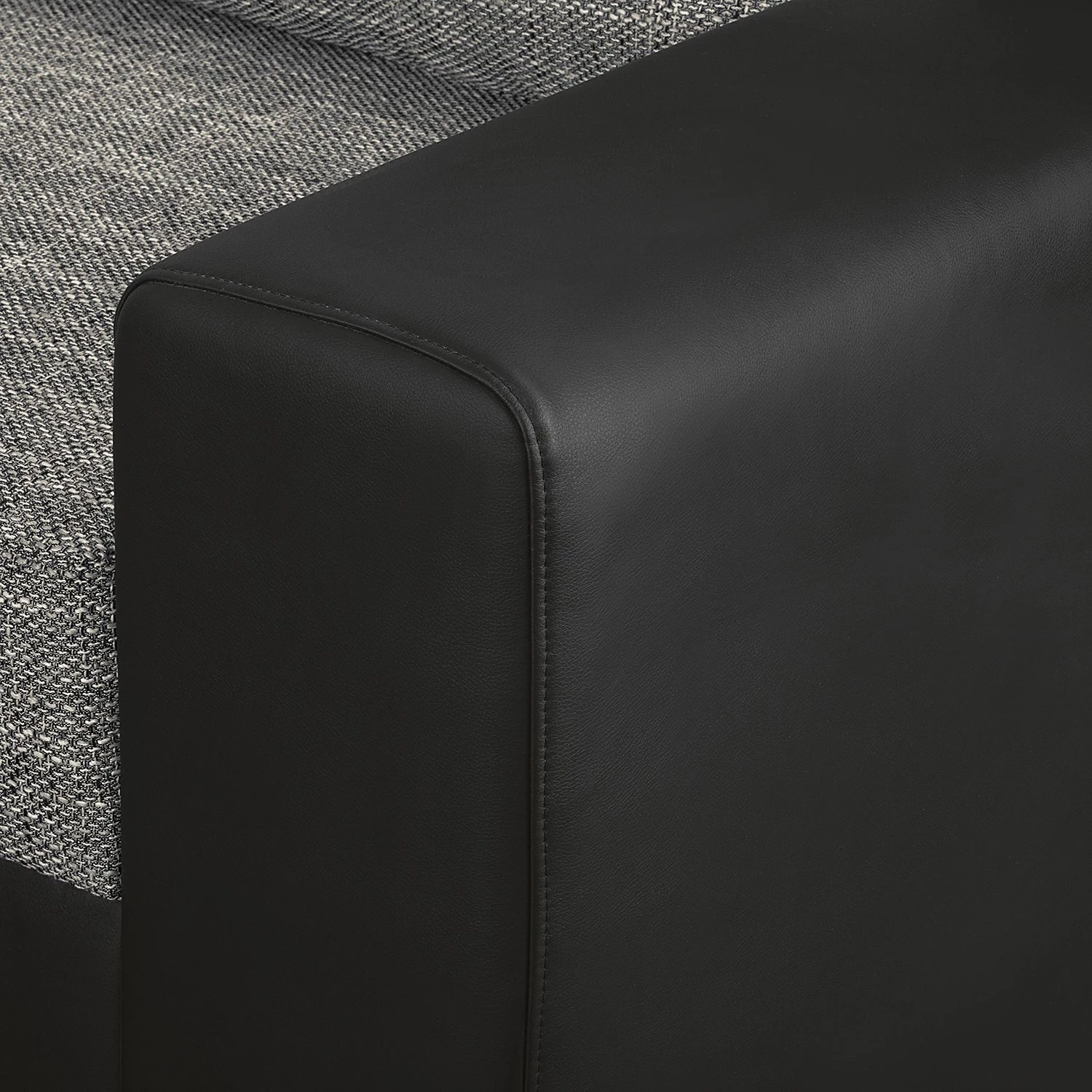 Roomscape Canapé panoramique Berrings - Convertible - Imitation cuir / Tissu structuré - Noir / Gris - Méridienne courte à gauche (vue de face) 28 Roomscape Canapé panoramique Berrings - Convertible - Imitation cuir / Tissu structuré - Noir / Gris - Méridienne courte à gauche (vue de face) – Image 26