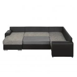 Roomscape Canapé panoramique Berrings - Convertible - Imitation cuir / Tissu structuré - Noir / Gris - Méridienne courte à gauche (vue de face) 39 Roomscape Canapé panoramique Berrings - Convertible - Imitation cuir / Tissu structuré - Noir / Gris - Méridienne courte à gauche (vue de face) -Meubles de salon Soldes wohnlandschaft berrings mit schlaffunktion kunstleder strukturstoff schwarz grau longchair davorstehend links 3633501