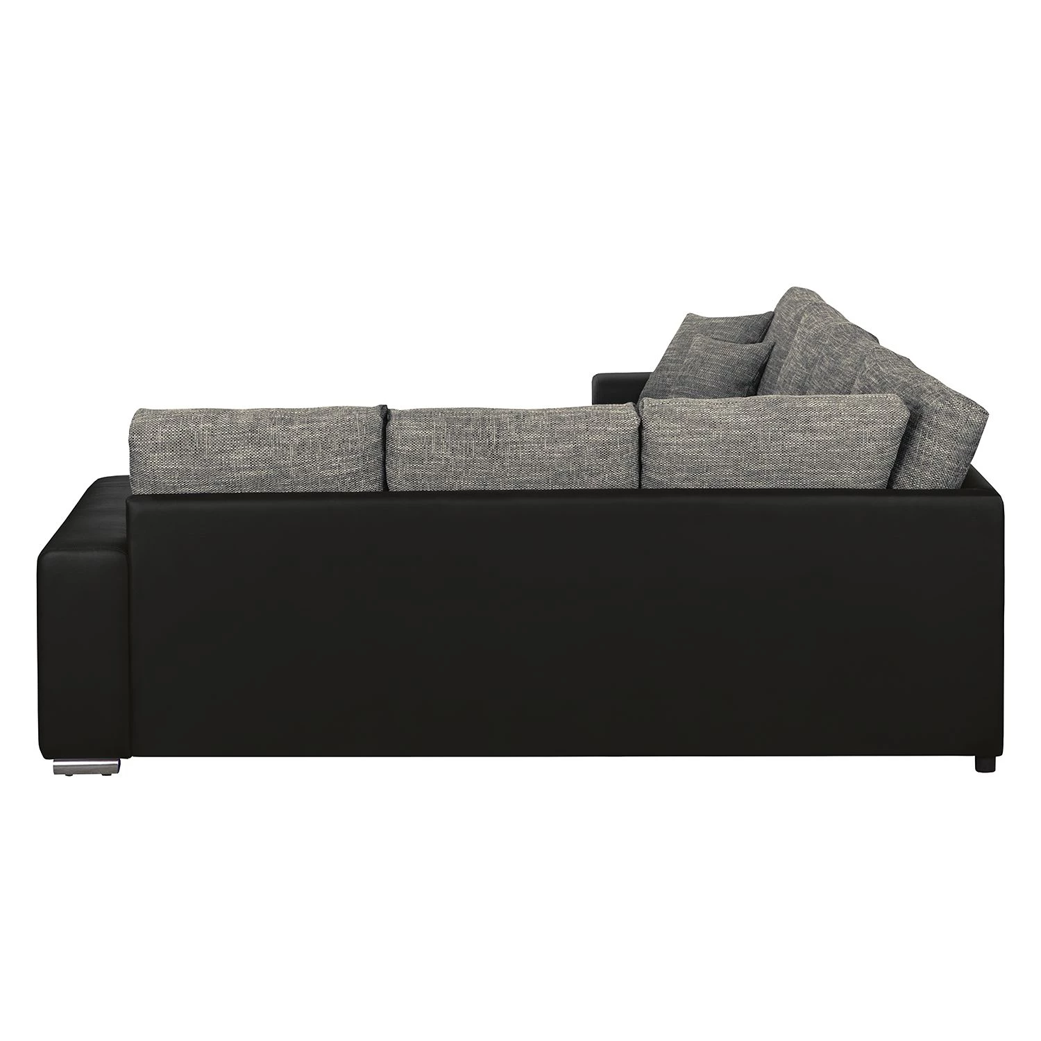 Roomscape Canapé panoramique Berrings - Convertible - Imitation cuir / Tissu structuré - Noir / Gris - Méridienne courte à gauche (vue de face) 14 Roomscape Canapé panoramique Berrings - Convertible - Imitation cuir / Tissu structuré - Noir / Gris - Méridienne courte à gauche (vue de face) – Image 12