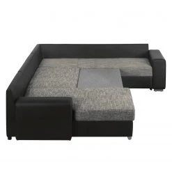 Roomscape Canapé panoramique Berrings - Convertible - Imitation cuir / Tissu structuré - Noir / Gris - Méridienne courte à gauche (vue de face) 42 Roomscape Canapé panoramique Berrings - Convertible - Imitation cuir / Tissu structuré - Noir / Gris - Méridienne courte à gauche (vue de face) -Meubles de salon Soldes wohnlandschaft berrings mit schlaffunktion kunstleder strukturstoff schwarz grau longchair davorstehend links 3633525