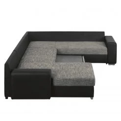 Roomscape Canapé panoramique Berrings - Convertible - Imitation cuir / Tissu structuré - Noir / Gris - Méridienne courte à gauche (vue de face) 41 Roomscape Canapé panoramique Berrings - Convertible - Imitation cuir / Tissu structuré - Noir / Gris - Méridienne courte à gauche (vue de face) -Meubles de salon Soldes wohnlandschaft berrings mit schlaffunktion kunstleder strukturstoff schwarz grau longchair davorstehend links 3633533