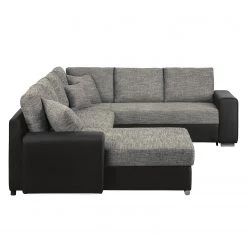 Roomscape Canapé panoramique Berrings - Convertible - Imitation cuir / Tissu structuré - Noir / Gris - Méridienne courte à gauche (vue de face) 40 Roomscape Canapé panoramique Berrings - Convertible - Imitation cuir / Tissu structuré - Noir / Gris - Méridienne courte à gauche (vue de face) -Meubles de salon Soldes wohnlandschaft berrings mit schlaffunktion kunstleder strukturstoff schwarz grau longchair davorstehend links 3633541