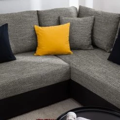 Roomscape Canapé panoramique Berrings - Convertible - Imitation cuir / Tissu structuré - Noir / Gris - Méridienne courte à gauche (vue de face) 50 Roomscape Canapé panoramique Berrings - Convertible - Imitation cuir / Tissu structuré - Noir / Gris - Méridienne courte à gauche (vue de face) -Meubles de salon Soldes wohnlandschaft berrings mit schlaffunktion kunstleder strukturstoff schwarz grau longchair davorstehend links 4993820