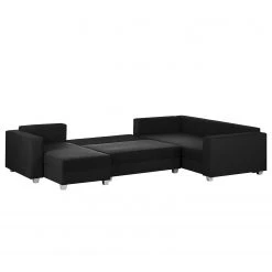 Fredriks Canapé modulable Dublin (convertible) - Noir -Meubles de salon Soldes wohnlandschaft dublin mit schlaffunktion kunstleder strukturstoff schwarz 4047128