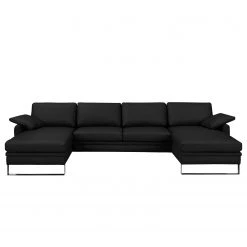 Fredriks Canapé panoramique Laureto II - Noir -Meubles de salon Soldes wohnlandschaft laureto ii echtleder schwarz 4186676