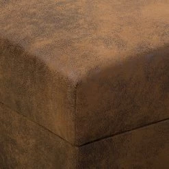 Mooved Canapé panoramique Sibenik (convertible) - Aspect cuir vieilli - Marron - Méridienne courte à droite / longue à gauche (vue de face) -Meubles de salon Soldes wohnlandschaft sibenik antiklederoptik longchair davorstehend rechts ottomane links braun 4960416