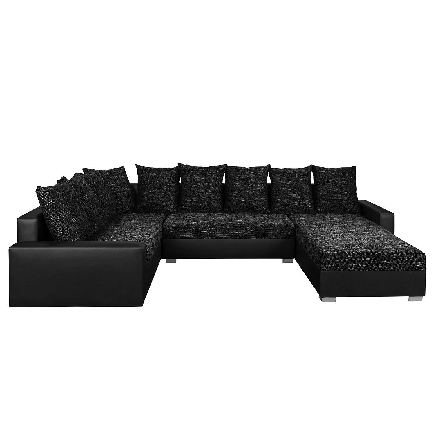 Fredriks Canapé panoramique Sibenik (convertible) - Imitation cuir / Tissu structuré - Anthracite - Méridienne courte à droite / longue à gauche (vue de face) 5 Fredriks Canapé panoramique Sibenik (convertible) - Imitation cuir / Tissu structuré - Anthracite - Méridienne courte à droite / longue à gauche (vue de face) – Image 3