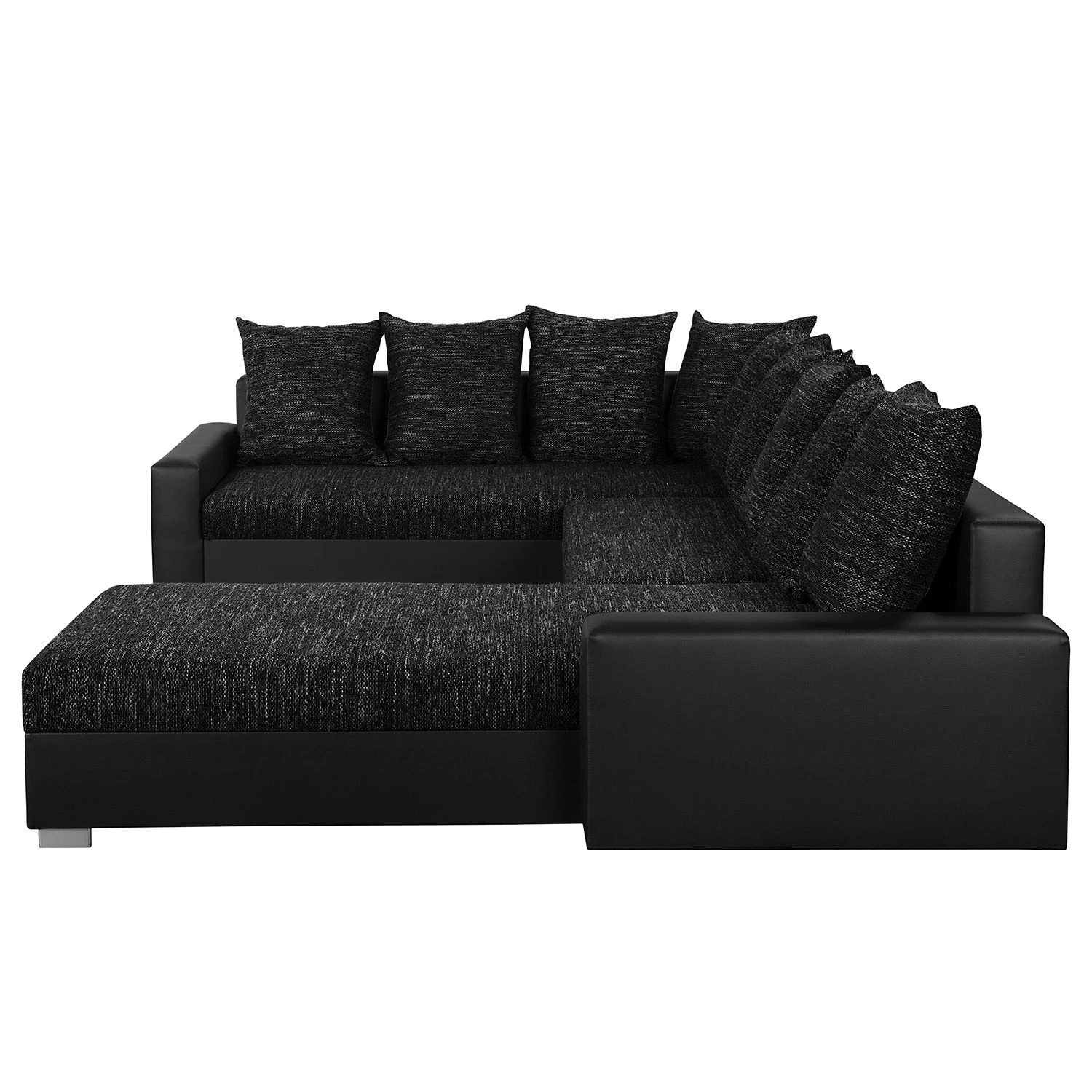 Fredriks Canapé panoramique Sibenik (convertible) - Imitation cuir / Tissu structuré - Anthracite - Méridienne courte à droite / longue à gauche (vue de face) 7 Fredriks Canapé panoramique Sibenik (convertible) - Imitation cuir / Tissu structuré - Anthracite - Méridienne courte à droite / longue à gauche (vue de face) – Image 5