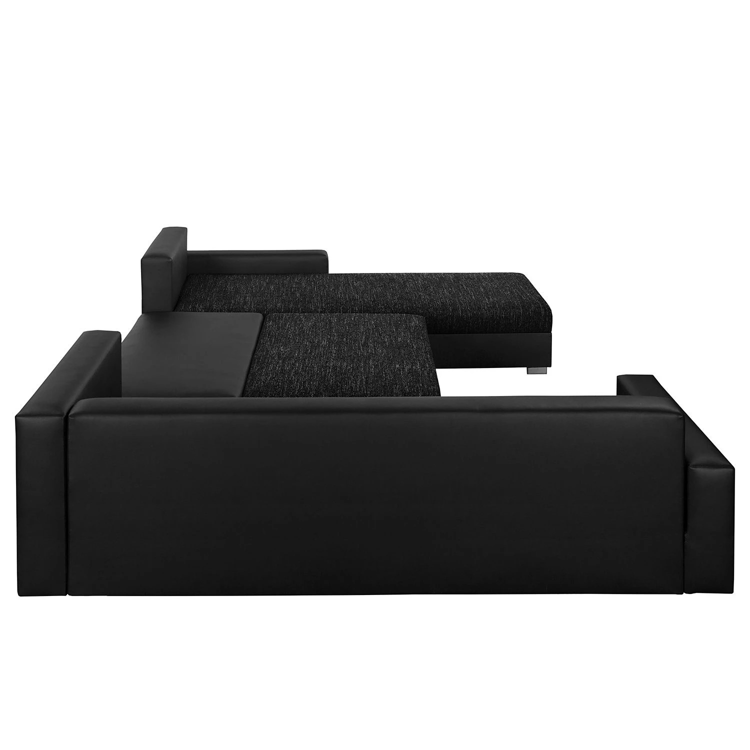 Fredriks Canapé panoramique Sibenik (convertible) - Imitation cuir / Tissu structuré - Anthracite - Méridienne courte à droite / longue à gauche (vue de face) 9 Fredriks Canapé panoramique Sibenik (convertible) - Imitation cuir / Tissu structuré - Anthracite - Méridienne courte à droite / longue à gauche (vue de face) – Image 7