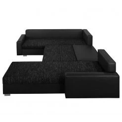 Fredriks Canapé panoramique Sibenik (convertible) - Imitation cuir / Tissu structuré - Anthracite - Méridienne courte à droite / longue à gauche (vue de face) 32 Fredriks Canapé panoramique Sibenik (convertible) - Imitation cuir / Tissu structuré - Anthracite - Méridienne courte à droite / longue à gauche (vue de face) -Meubles de salon Soldes wohnlandschaft sibenik kunstleder strukturstoff anthrazit longchair davorstehend rechts ottomane links 4960156