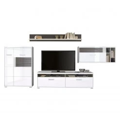 Loftscape Ensemble mural Arco I (4 éléments) - Blanc brillant / Gris 18 Loftscape Ensemble mural Arco I (4 éléments) - Blanc brillant / Gris -Meubles de salon Soldes wohnwand arco i 4 teilig hochglanz weiss grau 4711060