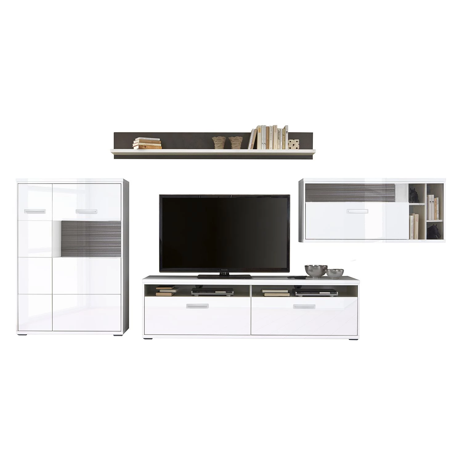 Loftscape Ensemble mural Arco I (4 éléments) - Blanc brillant / Gris 6 Loftscape Ensemble mural Arco I (4 éléments) - Blanc brillant / Gris – Image 4