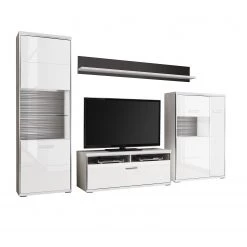 Loftscape Ensemble mural Arco II (4 éléments) - Blanc brillant / Gris 16 Loftscape Ensemble mural Arco II (4 éléments) - Blanc brillant / Gris -Meubles de salon Soldes wohnwand arco ii 4 teilig hochglanz weiss grau 4710564