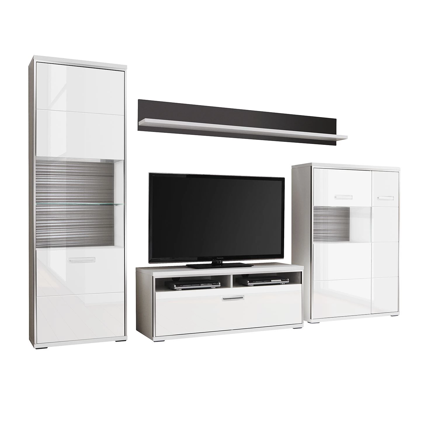 Loftscape Ensemble mural Arco II (4 éléments) - Blanc brillant / Gris 4 Loftscape Ensemble mural Arco II (4 éléments) - Blanc brillant / Gris – Image 2