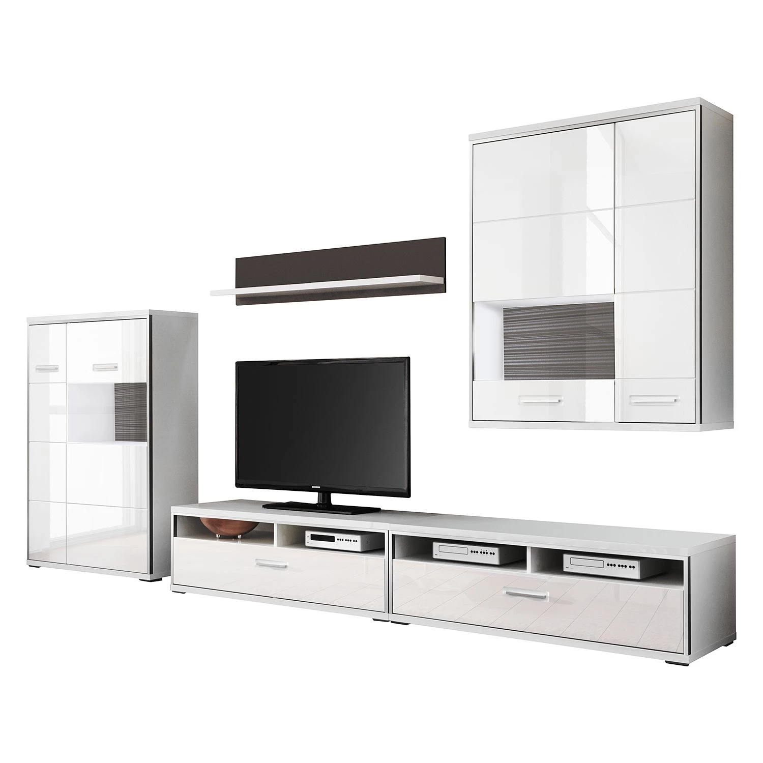 Loftscape Ensemble mural Arco III (5 éléments) - Blanc brillant / Gris 4 Loftscape Ensemble mural Arco III (5 éléments) - Blanc brillant / Gris – Image 2