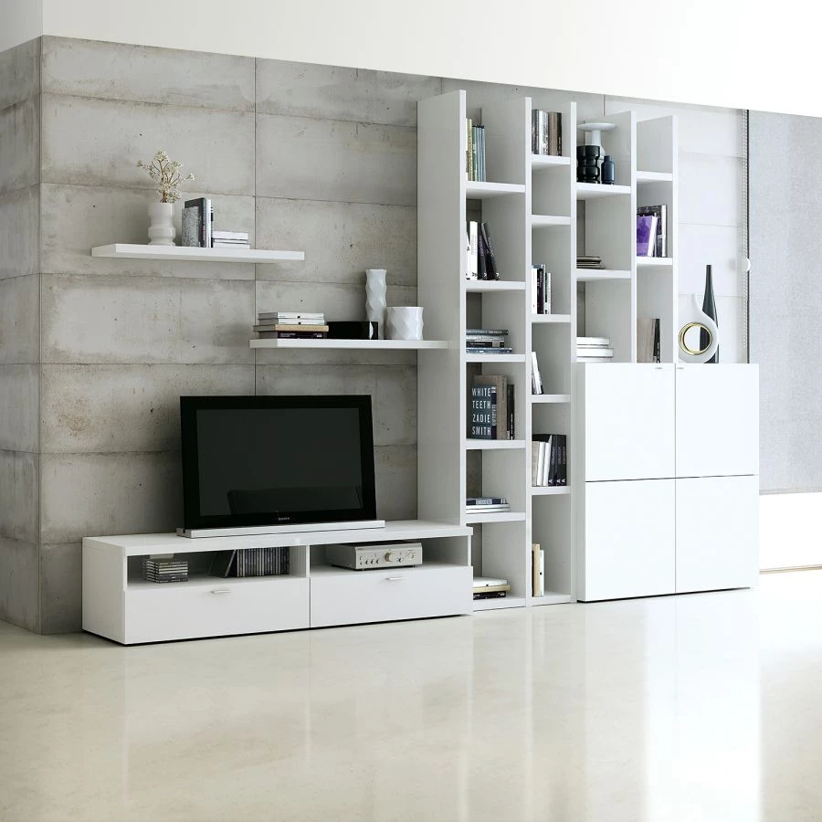 Loftscape Ensemble de meubles TV Emporior i - Blanc crème 3 Loftscape Ensemble de meubles TV Emporior i - Blanc crème