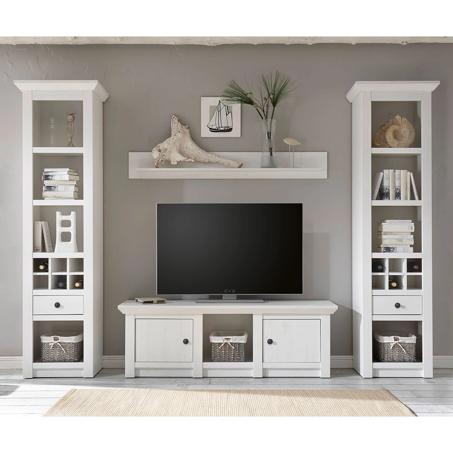 Maison Belfort Ensemble mural Geestland I (4 éléments) - Imitation pin blanc 4 Maison Belfort Ensemble mural Geestland I (4 éléments) - Imitation pin blanc – Image 2