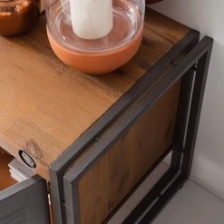 Ars manufacti Buffet Manchester II - Acacia massif / Métal -Meubles de salon Soldes wohnwand manchester i 3 teilig akazie teilmassiv metall akazie anthrazit 4874592