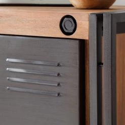 Ars manufacti Buffet Manchester II - Acacia massif / Métal -Meubles de salon Soldes wohnwand manchester i 3 teilig akazie teilmassiv metall akazie anthrazit 4874600