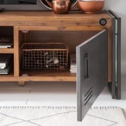 Ars manufacti Buffet Manchester II - Acacia massif / Métal -Meubles de salon Soldes wohnwand manchester i 3 teilig akazie teilmassiv metall akazie anthrazit 4874612