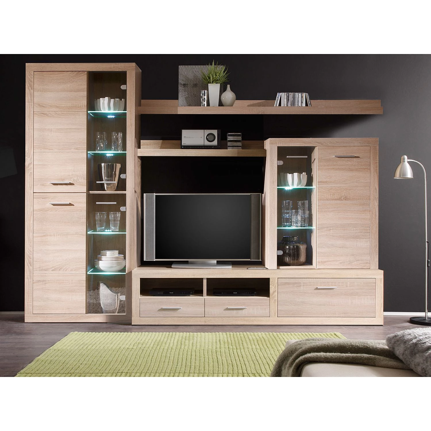 Mooved Meuble TV Rindby (5 éléments) - Avec éclairage - Imitation chêne Sonoma 3 Mooved Meuble TV Rindby (5 éléments) - Avec éclairage - Imitation chêne Sonoma